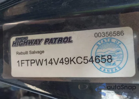 2009 Ford F-150 Fx4/King Ranch/Lariat/Platinum/Xl/Xlt z USA, uszkodzony, nr VIN 1FTPW14V49KC54658